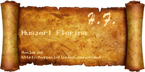 Huszerl Florina névjegykártya